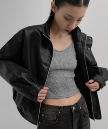 BLACKUP（ブラックアップ）の「[MADE] ファインダーハイネックレザージャンパー（ブルゾン・メンズ）」