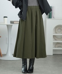 ウエストタックワイドプリーツスカート【大きいサイズ対応】