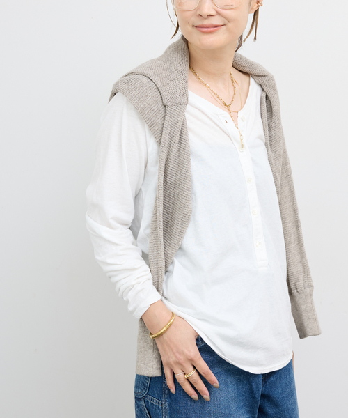 最終価格Deuxieme Classe Henley Tシャツ/ベージュ Deuxieme Classe Henley Tシャツ/ベージュ