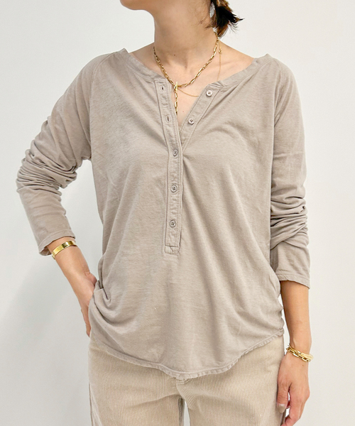 最終価格Deuxieme Classe Henley Tシャツ/グレー Deuxieme Classe（ドゥーズィエムクラス）の「Henley Tシャツ（T