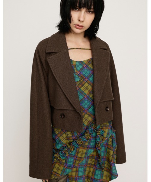 SLY（スライ）の「CROPPED TRENCH COAT クロップド トレンチ コート / セットアップ可（トレンチコート・レディース・ネイビー/ブラウン/アイボリー・FREE）」の15枚目の写真