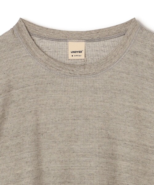 SHIPS Days（シップスデイズ）の「【SHIPS DAYS別注】UNDYED: ワッフル リブ クルー（Tシャツ/カットソー・メンズ・ナチュラル/グレー・3/2）」の4枚目の写真