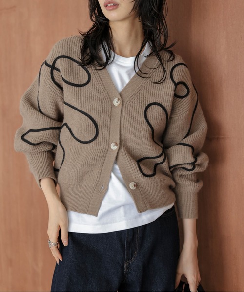 AMELY（エミリー）の「リボンラインニットカーディガン（カーディガン