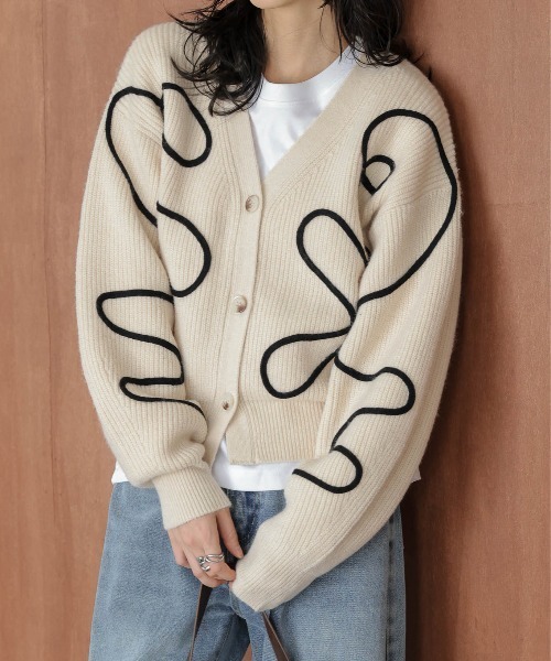 AMELY（エミリー）の「リボンラインニットカーディガン（カーディガン