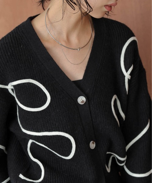 セール】リボンラインニットカーディガン（カーディガン/ボレロ