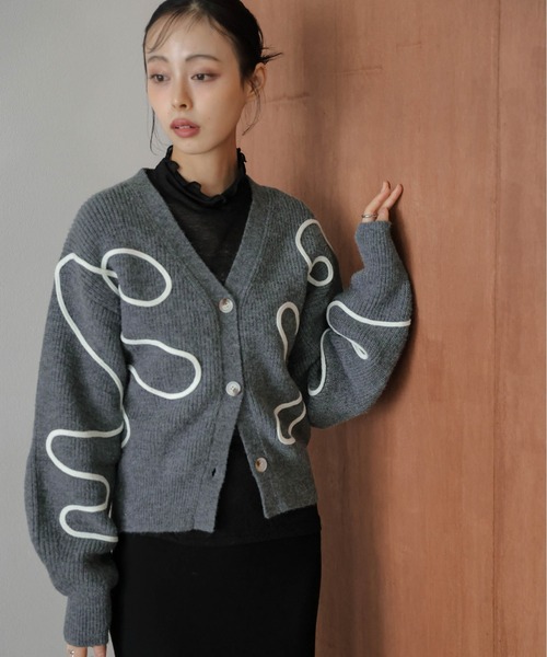 セール】リボンラインニットカーディガン（カーディガン/ボレロ