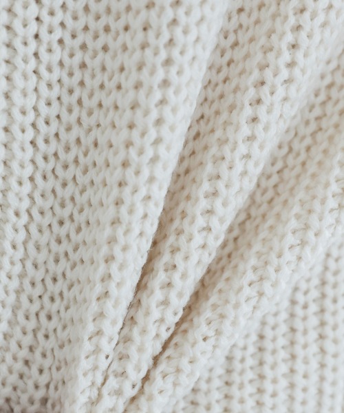 ビッグシルエット畦編みショート丈ドライバーズニット（ニット