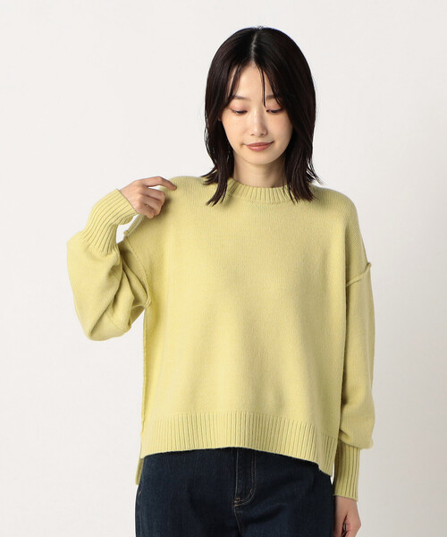 COMME CA ISM（コムサイズム）の「【ウォッシャブル】　日本の色　クルーネックニット（ニット/セーター・レディース・オフホワイト/グレー/ブラック/イエロー×グリーン/サックスブルー・MEDIUM/LARGE）」の19枚目の写真