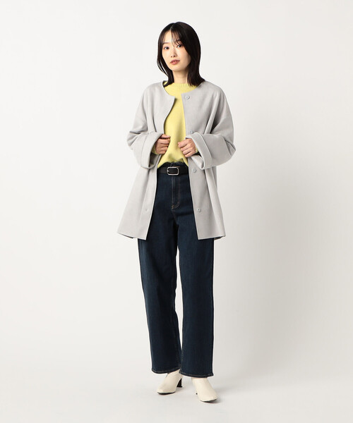 COMME CA ISM（コムサイズム）の「【ウォッシャブル】　日本の色　クルーネックニット（ニット/セーター・レディース・オフホワイト/グレー/ブラック/イエロー×グリーン/サックスブルー・MEDIUM/LARGE）」の20枚目の写真