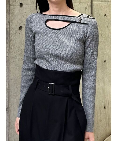 MURUA（ムルーア）の「フロントオープンリブニット（ニット/セーター・レディース・ホワイト/グレー/ブルー/ブラック・FREE）」の20枚目の写真