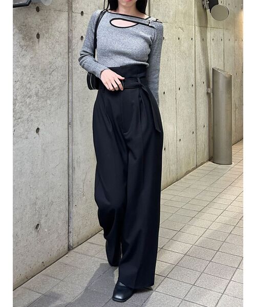 MURUA（ムルーア）の「フロントオープンリブニット（ニット/セーター・レディース・ホワイト/グレー/ブルー/ブラック・FREE）」の21枚目の写真