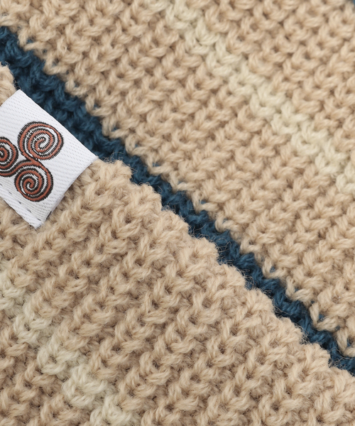 SAYHELLO（セイハロー）の「【SAYHELLO / セイハロー】Border Knited Cap（ニットキャップ/ビーニー・メンズ・ネイビー/カーキ・FREE）」の4枚目の写真