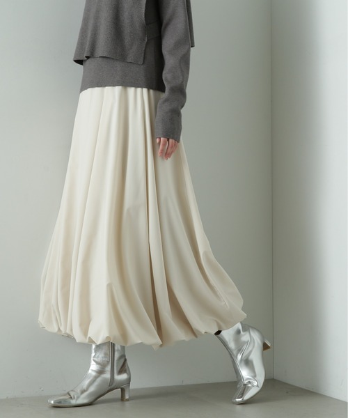 N.（N. Natural Beauty Basic）（エヌエヌナチュラルビューティーベーシック）の「◆バルーンタックスカート（スカート・レディース・オフホワイト/グレー/ブラック・SMALL/MEDIUM）」の2枚目の写真