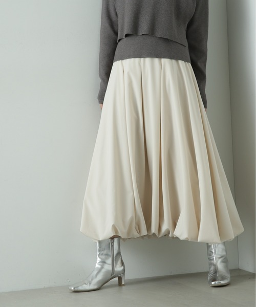 N.（N. Natural Beauty Basic）（エヌエヌナチュラルビューティーベーシック）の「◆バルーンタックスカート（スカート・レディース・オフホワイト/グレー/ブラック・SMALL/MEDIUM）」の18枚目の写真