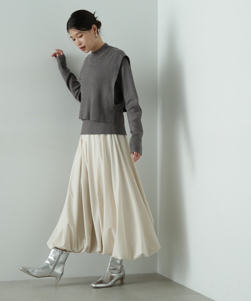 N.（N. Natural Beauty Basic）（エヌエヌナチュラルビューティーベーシック）の「◆バルーンタックスカート（スカート・レディース・オフホワイト/グレー/ブラック・SMALL/MEDIUM）」の19枚目の写真