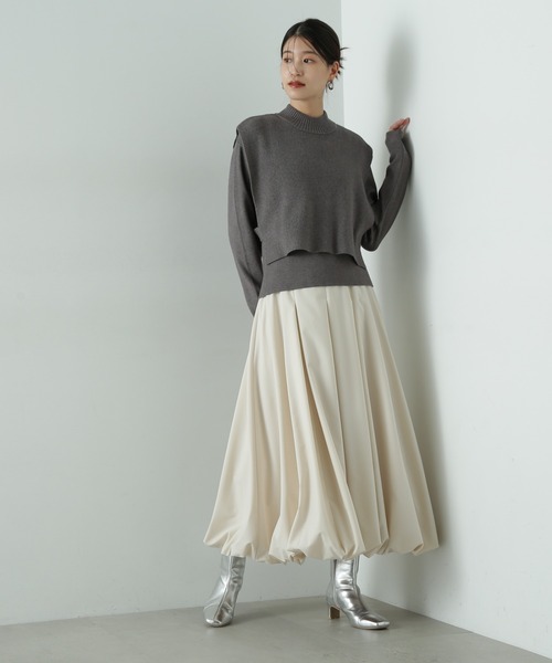 N.（N. Natural Beauty Basic）（エヌエヌナチュラルビューティーベーシック）の「◆バルーンタックスカート（スカート・レディース・オフホワイト/グレー/ブラック・SMALL/MEDIUM）」の21枚目の写真