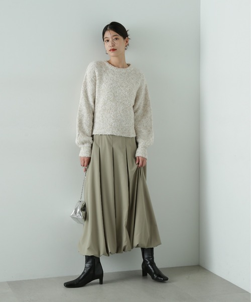 N.（N. Natural Beauty Basic）（エヌエヌナチュラルビューティーベーシック）の「◆バルーンタックスカート（スカート・レディース・オフホワイト/グレー/ブラック・SMALL/MEDIUM）」の12枚目の写真