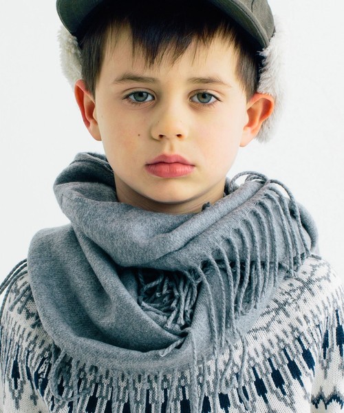 Smoothy（スムージー）の「Smoothy Plain Ring muffler / スムージー 無地リングマフラー（マフラー・キッズ・ベージュ系その他/レッド系その他/ネイビー/ヘザーグレー/キャメル・FREE）」の2枚目の写真