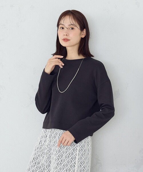 COMME CA ISM（コムサイズム）の「クロップド丈ロンT（Tシャツ/カットソー・レディース・ホワイト/ブラック・MEDIUM/LARGE）」の16枚目の写真