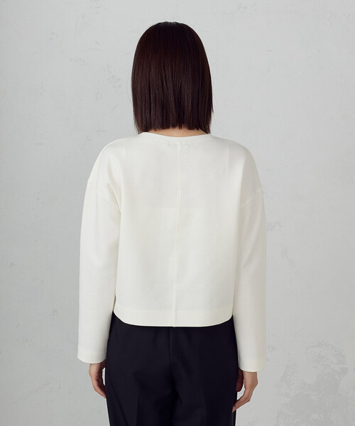 COMME CA ISM（コムサイズム）の「クロップド丈ロンT（Tシャツ/カットソー・レディース・ホワイト/ブラック・MEDIUM/LARGE）」の21枚目の写真