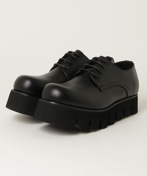 LOVEHUNTER（ラブハンター）の「軽量厚底 ハイソールプレーントゥシューズ（ドレスシューズ・メンズ・ブラック・40/41/42/43/44）」の4枚目の写真