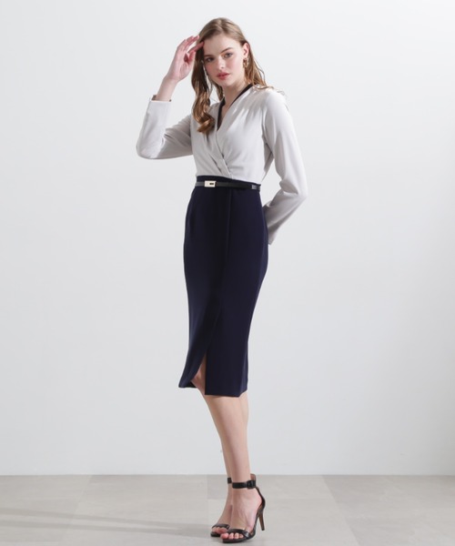 ◇バイカラーネックワンピース（ワンピース）｜PINKY&DIANNE（ピンキー