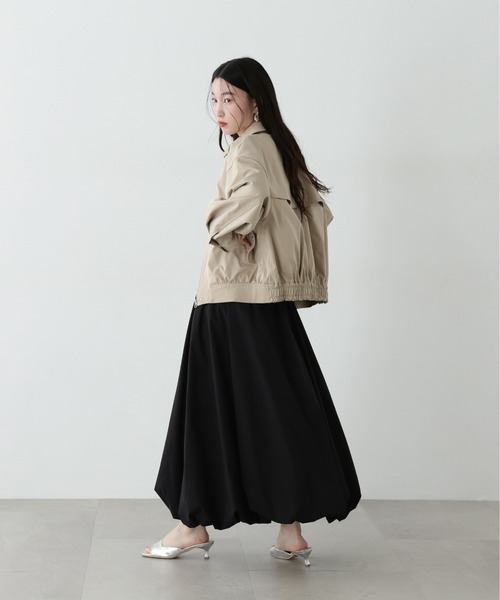 ナチュラルビューティーベーシック 切替タックバルーンスカート 24SS ブラック ◇【美人百花掲載】切替タックバルーンスカート（スカート