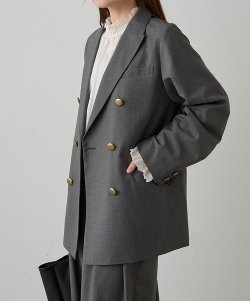 PUAL CE CIN（ピュアルセシン）の「【セットアップ対応】TRダブルデザインテーラードジャケット（テーラードジャケット・レディース・グレー/ネイビー/ブラック・FREE）」の5枚目の写真