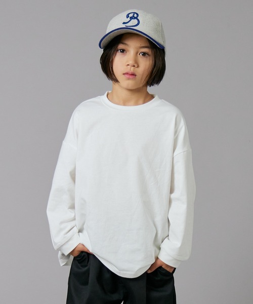 PAIRMANON STREET（ペアマノンストリート）の「【PAIRMANON STREET】ベーシック クレイジー 配色 シンプル 長袖 Tシャツ（Tシャツ/カットソー・キッズ・ベージュ/グリーン系その他/ブラック/ホワイト/ホワイト系その他/ベージュ系その他/グリーン/ブラック系その他・100/110/120/130/140/150/160/90）」の2枚目の写真