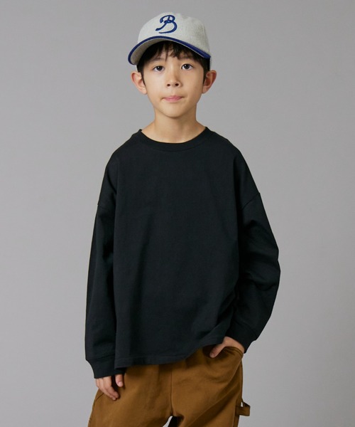 PAIRMANON STREET（ペアマノンストリート）の「【PAIRMANON STREET】ベーシック クレイジー 配色 シンプル 長袖 Tシャツ（Tシャツ/カットソー・キッズ・ベージュ/グリーン系その他/ブラック/ホワイト/ホワイト系その他/ベージュ系その他/グリーン/ブラック系その他・100/110/120/130/140/150/160/90）」の4枚目の写真