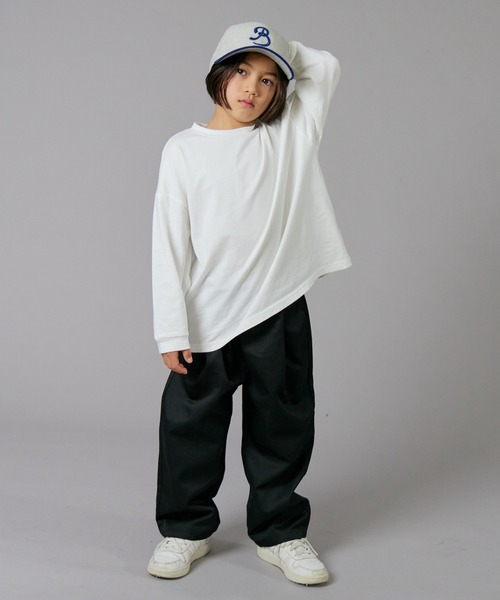 PAIRMANON STREET（ペアマノンストリート）の「【PAIRMANON STREET】ベーシック クレイジー 配色 シンプル 長袖 Tシャツ（Tシャツ/カットソー・キッズ・ベージュ/グリーン系その他/ブラック/ホワイト/ホワイト系その他/ベージュ系その他/グリーン/ブラック系その他・100/110/120/130/140/150/160/90）」の14枚目の写真