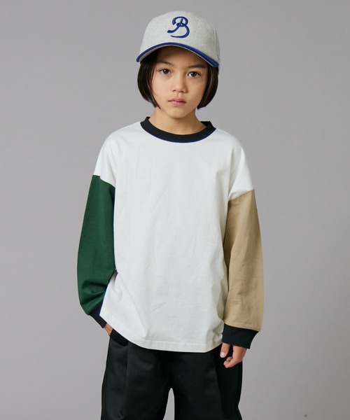 PAIRMANON STREET（ペアマノンストリート）の「【PAIRMANON STREET】ベーシック クレイジー 配色 シンプル 長袖 Tシャツ（Tシャツ/カットソー・キッズ・ベージュ/グリーン系その他/ブラック/ホワイト/ホワイト系その他/ベージュ系その他/グリーン/ブラック系その他・100/110/120/130/140/150/160/90）」の15枚目の写真