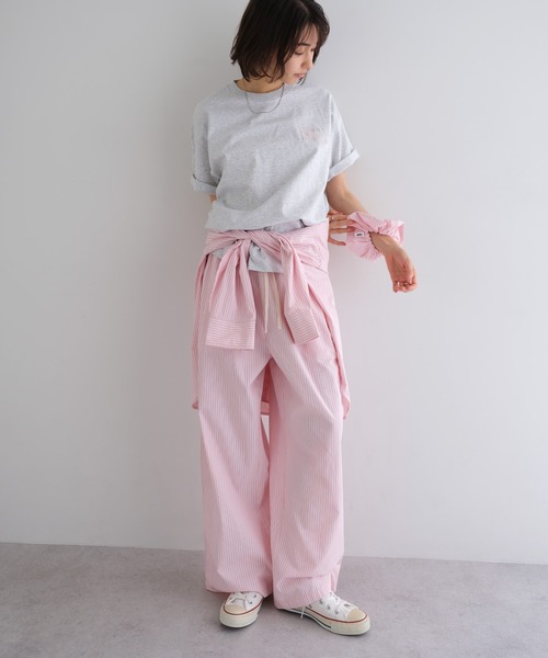 ANME（アンメ）の「【新色・新サイズ追加】ANMEロゴ刺繍半袖Tシャツ（Tシャツ/カットソー・レディース・ホワイト×ブラック/グレー系その他/ホワイト×レッド/ホワイト×ブルー/ブラック×ホワイト/ベージュ系その他/ライトグレー系/ホワイト×グレー・M/L/XL/XXL/S）」の16枚目の写真