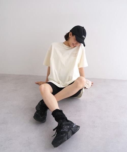 ANME（アンメ）の「【新色・新サイズ追加】ANMEロゴ刺繍半袖Tシャツ（Tシャツ/カットソー・レディース・ホワイト×ブラック/グレー系その他/ホワイト×レッド/ホワイト×ブルー/ブラック×ホワイト/ベージュ系その他/ライトグレー系/ホワイト×グレー・M/L/XL/XXL/S）」の14枚目の写真