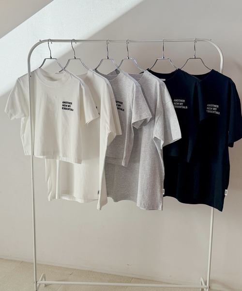 ANME（アンメ）の「【新色・新サイズ追加】ANMEエンブロイダリーロゴ半袖Tシャツ（Tシャツ/カットソー・レディース・ホワイト×ブラック/グレー系その他/ホワイト×レッド/ホワイト×ブルー/ブラック×ホワイト/ベージュ系その他/ライトグレー系/ホワイト×グレー・M/L/XL/XXL/S）」の19枚目の写真