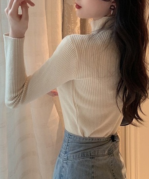 Lace Ladies(レースレディース)の「ボタン付き カットアウト リブ ニット プルオーバー(ニット/セーター・レディース・ホワイト/ブラック/アイボリー/ブラウン・FREE)」の10枚目の写真