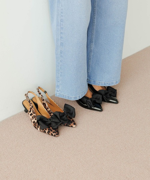 BAYFLOW（ベイフロー）の「[リボンがサイズUPして登場♪]フレフィットリボンミュール2（パンプス・レディース・ブラック/レオパード・SMALL/MEDIUM/LARGE）」の15枚目の写真