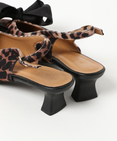 BAYFLOW（ベイフロー）の「[リボンがサイズUPして登場♪]フレフィットリボンミュール2（パンプス・レディース・ブラック/レオパード・SMALL/MEDIUM/LARGE）」の4枚目の写真