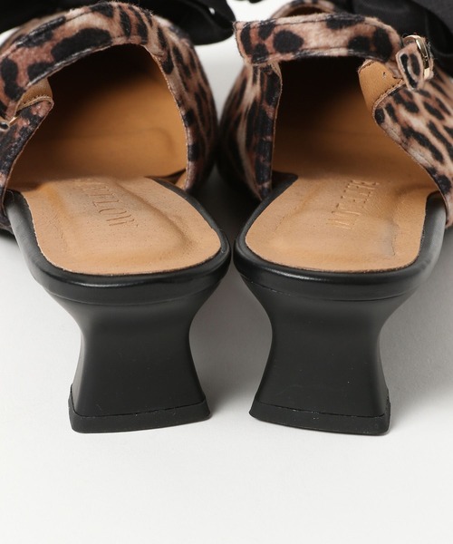 BAYFLOW（ベイフロー）の「[リボンがサイズUPして登場♪]フレフィットリボンミュール2（パンプス・レディース・ブラック/レオパード・SMALL/MEDIUM/LARGE）」の5枚目の写真