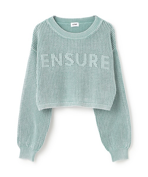 LOVETOXIC（ラブトキシック）の「【LTXC】【綿100％】ピグメントメッシュニット（ニット/セーター・キッズ・チャコール/エメラルド/ブルー・M:150cm/L:160cm/S:140cm）」の11枚目の写真