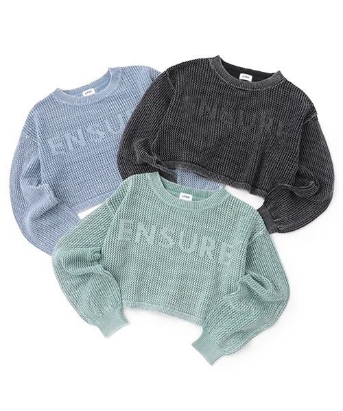 LOVETOXIC（ラブトキシック）の「【LTXC】【綿100％】ピグメントメッシュニット（ニット/セーター・キッズ・チャコール/エメラルド/ブルー・M:150cm/L:160cm/S:140cm）」の19枚目の写真