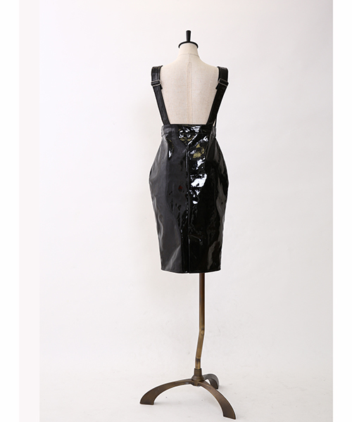 Fallin'（フォーリン）の「【fallin'】　Enamel suspender Onepiece（ワンピース・レディース・ブラック・FREE）」の7枚目の写真