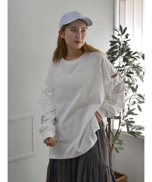 Ungrid スリットデザインロングスリーブTee セール】スリットデザインロングスリーブTee（Tシャツ