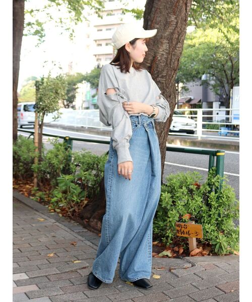 Ungrid（アングリッド）の「スリットデザインロングスリーブTee（Tシャツ/カットソー・レディース・ライトグレー/オフホワイト/ブルー・FREE）」の15枚目の写真