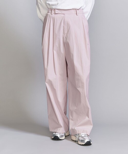 セール】コットンナイロン ワイドタックパンツ -ウォッシャブル