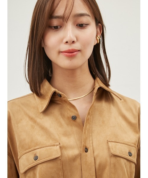 卸売 【ミラオーウェン】キャンペーンシャツ オーバーシャツ ブラウン