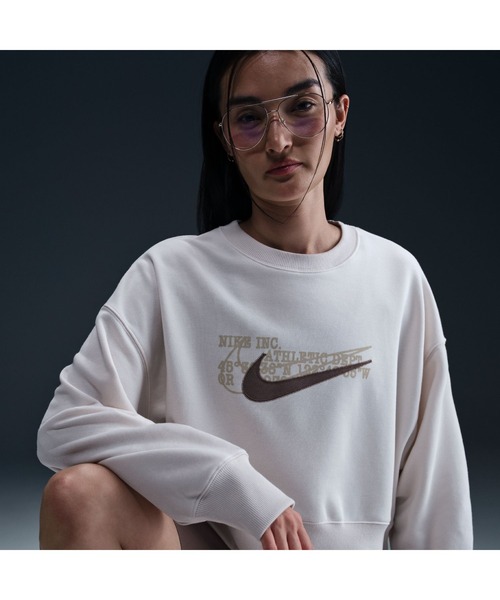 NIKE（ナイキ）の「ナイキ NIKE ナイキ  NSW PHNX FLC FT OOS CRW O（スウェット・レディース・ダークグレー/サックスブルー/ライトベージュ・M/L/S/XL）」の8枚目の写真