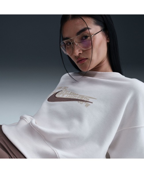 NIKE（ナイキ）の「ナイキ NIKE ナイキ  NSW PHNX FLC FT OOS CRW O（スウェット・レディース・ダークグレー/サックスブルー/ライトベージュ・M/L/S/XL）」の10枚目の写真