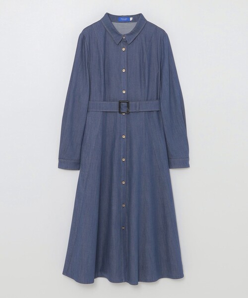 BLUE LABEL CRESTBRIDGE（ブルーレーベルクレストブリッジ）の「スラブシャンブレーデニムドレス（ワンピース・レディース・ダークネイビー/ベージュ/ブルー系その他4・38/36）」の20枚目の写真