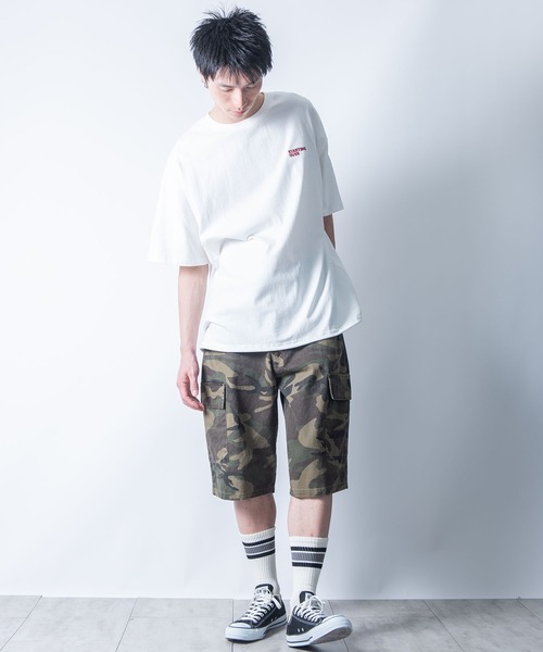 Starting Over（スターティングオーバー）の「bio-wash camouflage wide cargo half pants / バイオウォッシュ カモフラージュ ワイド カーゴ ハーフ パンツ（カーゴパンツ・メンズ・ウッドランド/リアルツリーカモ/デザートカモ・M/L/XL）」の9枚目の写真